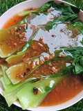 Pakchoy Siram Bumbu Bawang Putih Saus Tiram