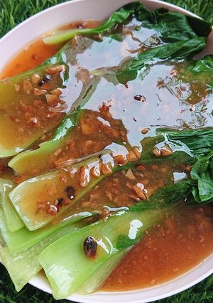 Foto resep Pakchoy Siram Bumbu Bawang Putih Saus Tiram