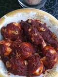 Telur bebek dan ikan tongkol masak habang (merah) khas banjar