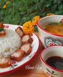 Cơm thịt một nắng nướng nồi chiên không dầu