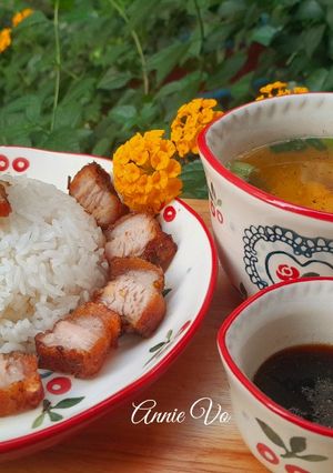 Hình của món Cơm thịt một nắng nướng nồi chiên không dầu.