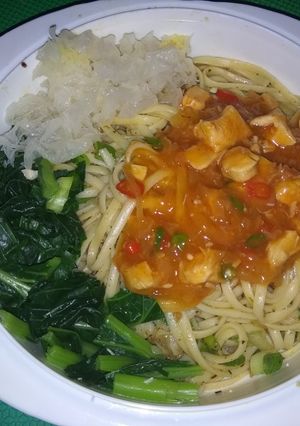 Foto resep Fettucini Agio Olio Saus Ayam Jamur