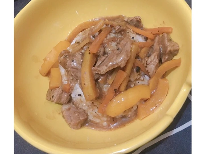 Langkah Gampang Menyiapkan Resep 11. Rice Bowl Sapi Lada Hitam Anti Ribet, Lezat