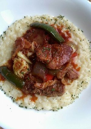 Pikáns sertésszűz rizottóval recept fotója
