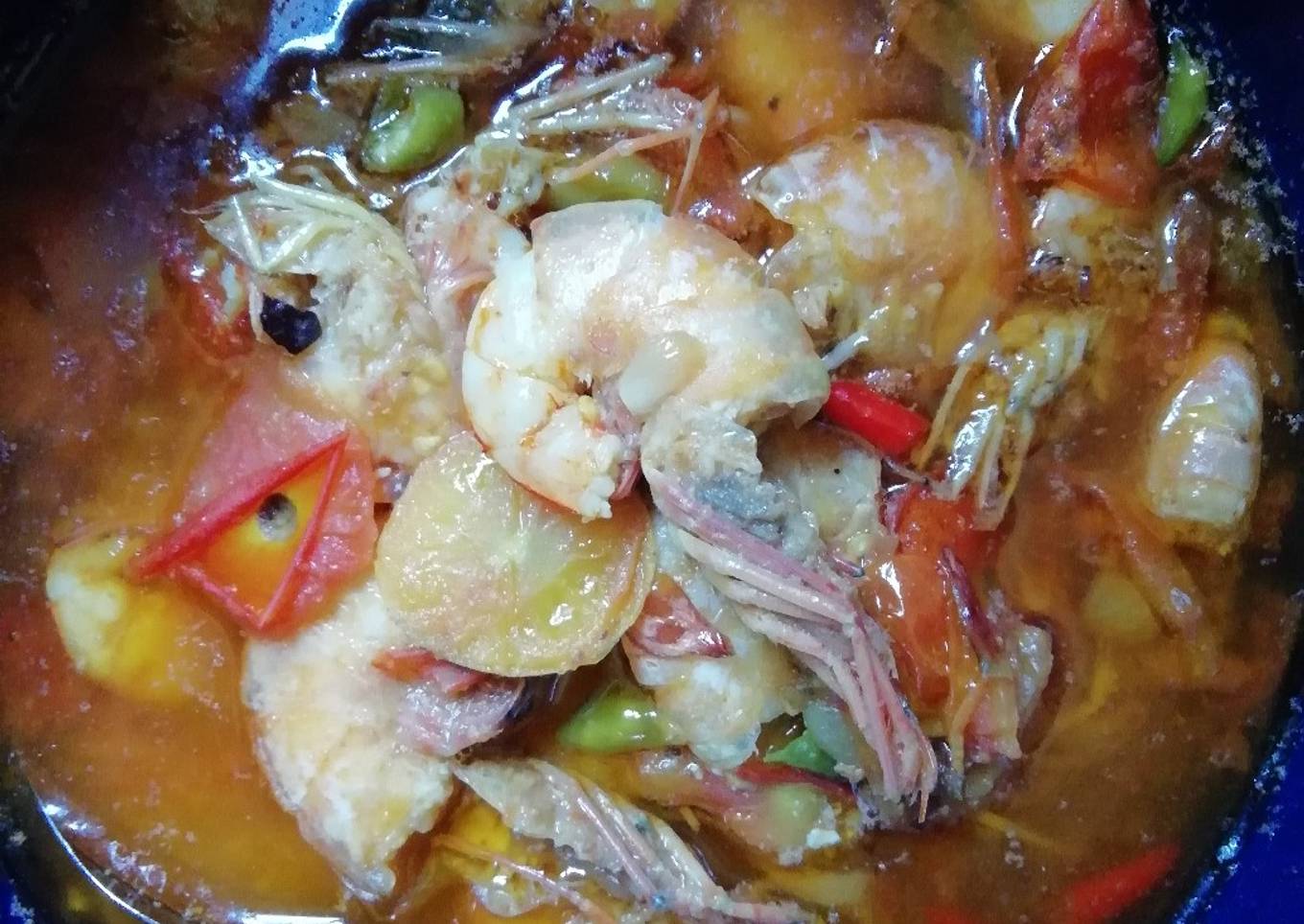 Tumis Udang Tomat Pedas