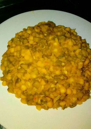 A picture of Porriage beans with sweet potatoes.