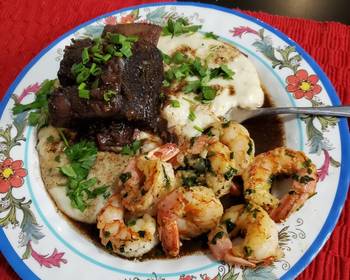 Without Fail Cooking Recipe Brads Braised Short Ribs w Creamy White Polenta  Shrimp Scampi Delicious Perfect