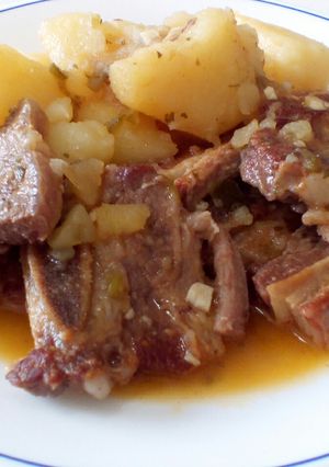 A picture of Beef Rib Steaks In Beer.