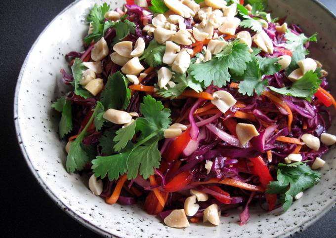 Thai Inspired Red Cabbage Salad