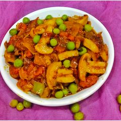 Green Peas Mushroom Masala A picture of Green Peas Mushroom Masala.