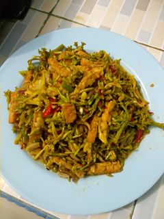 Foto resep Tumis bunga pepaya+tempe