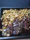 Pecho de cordero al horno con patatas