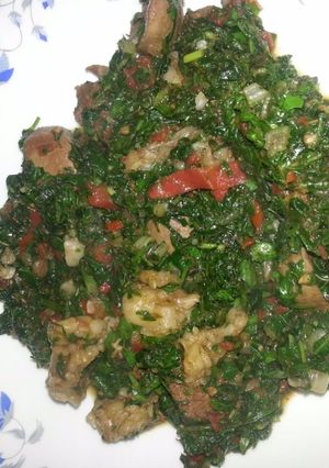 A picture of Mixed vegetables meat.