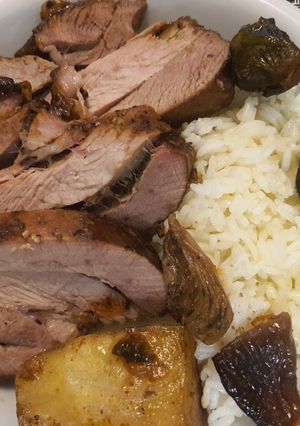 Vörösboros pulykacomb sült, sült zöldségekkel recept fotója