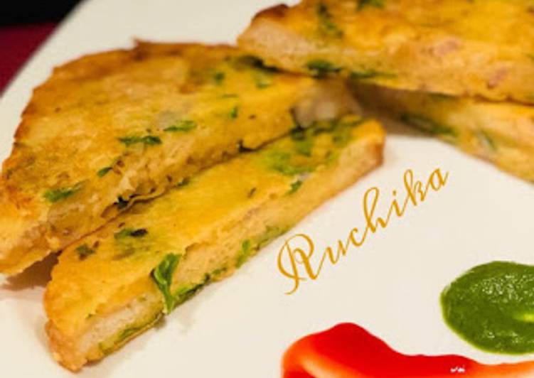 Recipe of Super Quick Homemade Moong Spinach Bread Pakora