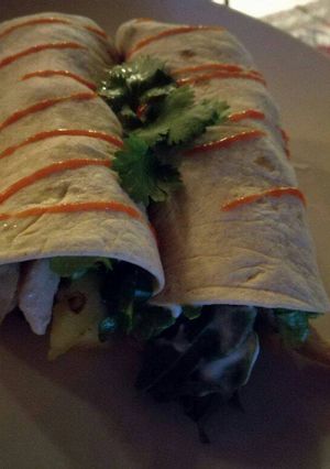 A picture of Chicken and Pineapple Wraps.