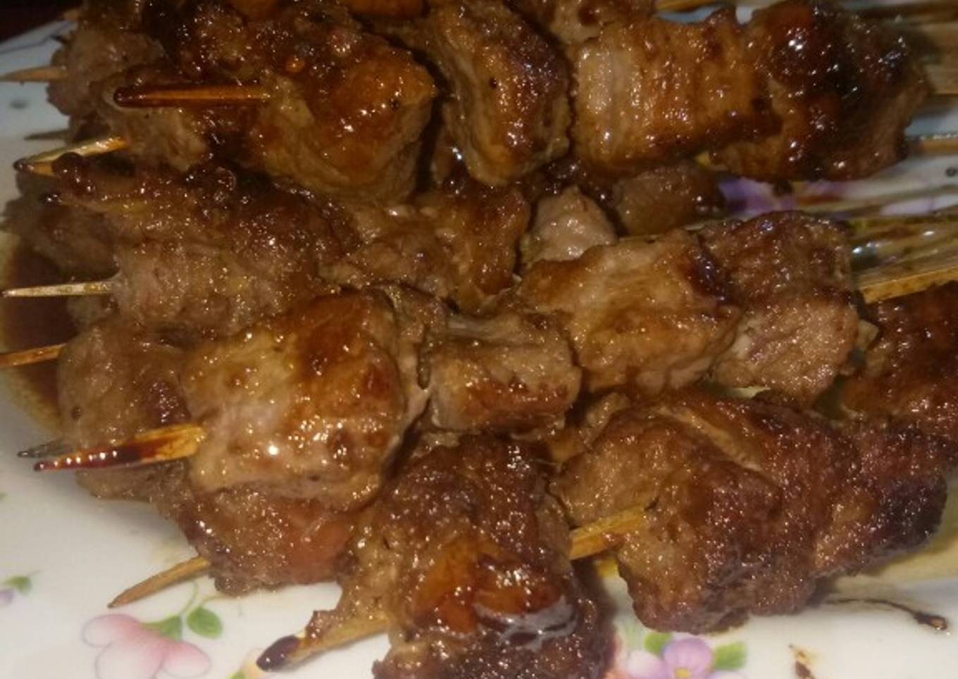 Sate sapi teflon dan sambal kecap