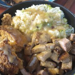 A picture of Broccoli, Rice, Roast, Bowl.
