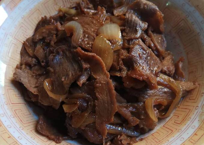 Beef bowl ala yoshinoya foto resep utama