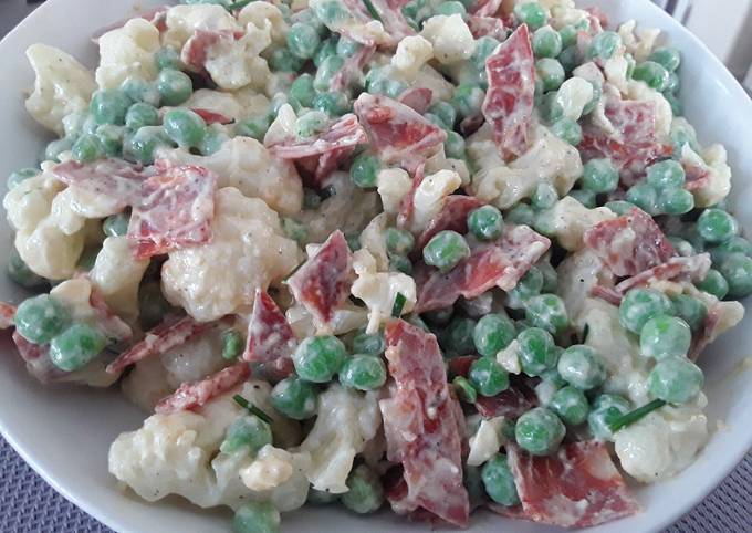 Sig's Cauliflower, Pea and Chorizo Salad