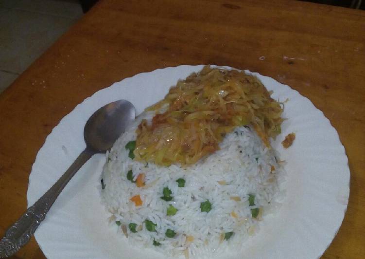 Easiest Way to Make Super Quick Homemade Vegi Rice and cabbage