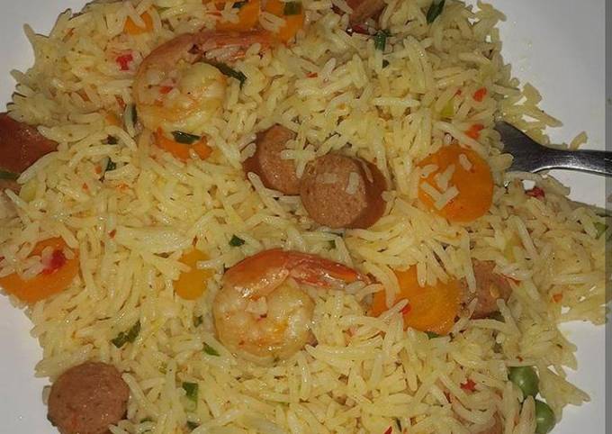 Shrimp and sausage rice