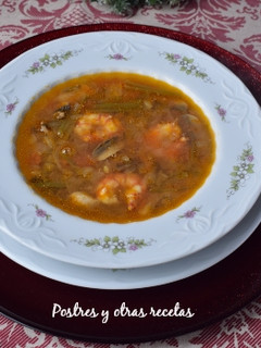 Una foto de Sopa de gambas