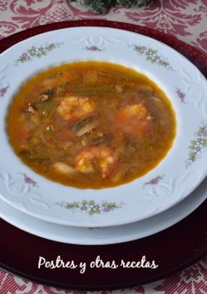 Una foto de Sopa de gambas