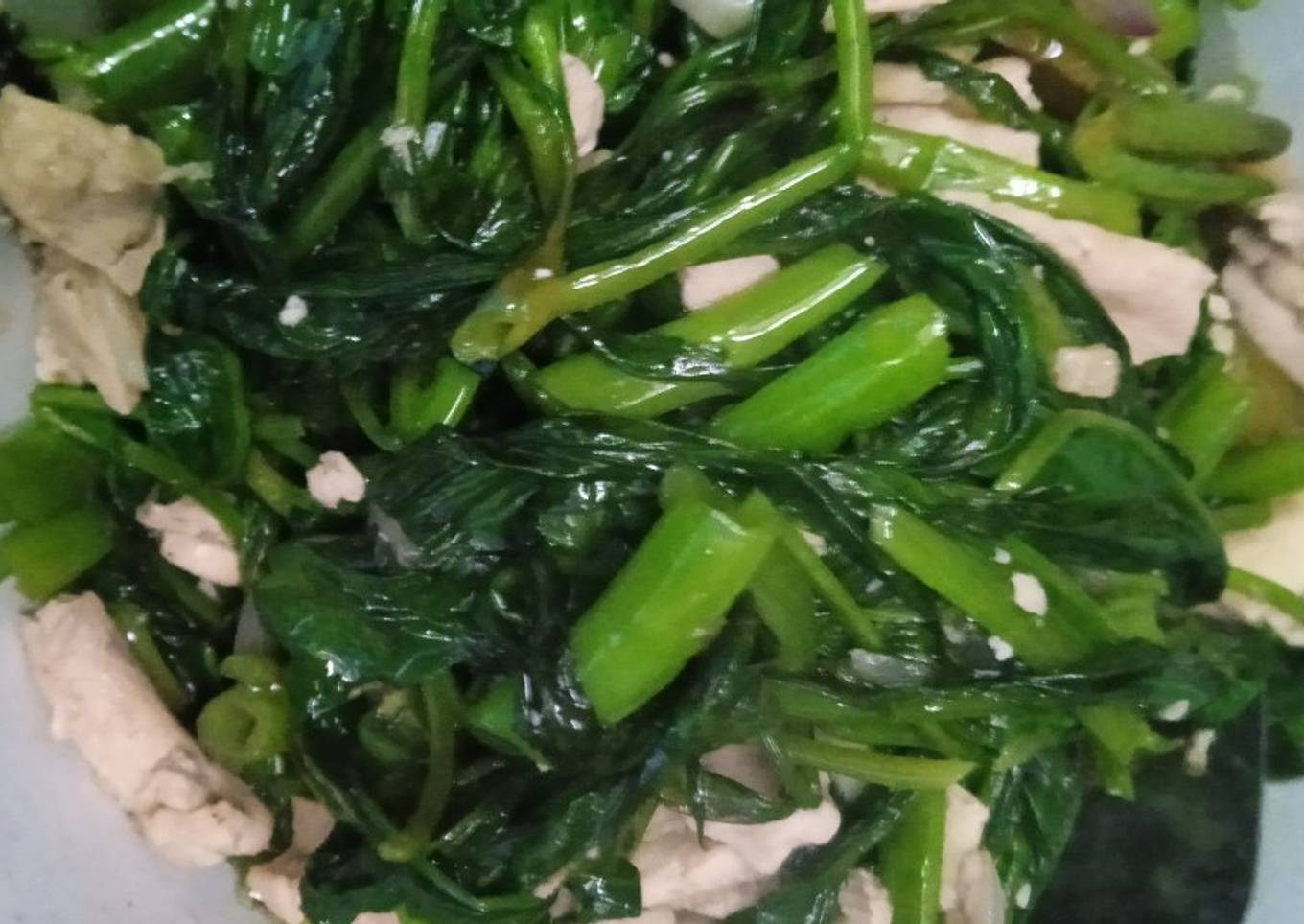 Tumis Kangkung Tahu Putih