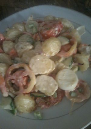 A picture of French potato salad.