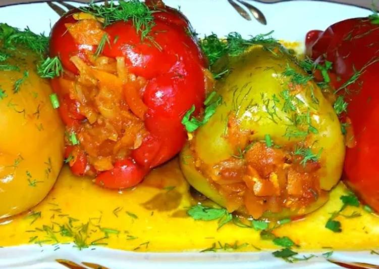 Перец фаршированный овощами и рисом! Супер диетическое блюдо!