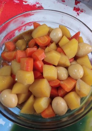 Foto resep 50.1. Kentang wortel telor puyuh kuah kecap