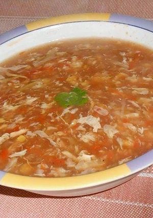A picture of Hot n sour soup.