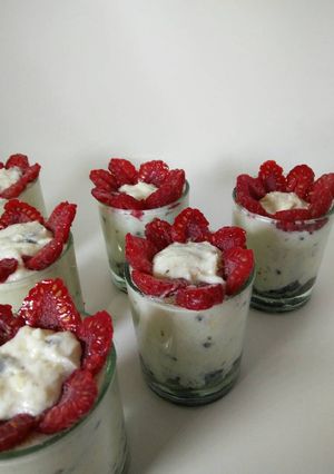 Foto resep Cheese cake oreo raspberry no bake
