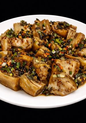 Hình của món SP.0004 - Cà Tím Nướng Mỡ Hành.