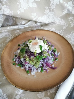 Una foto de Arroz con lombarda
