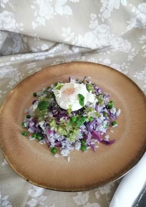 Una foto de Arroz con lombarda