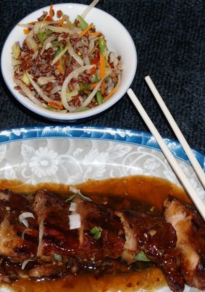 Una foto de Punta de paleta de cerdo asada con salsa china charsiu