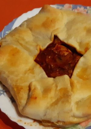 Una foto de Galette de puerros y champiñones