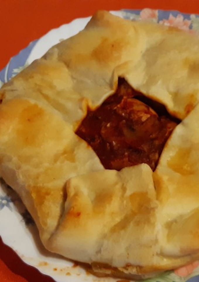 Una foto de Galette de puerros y champiñones