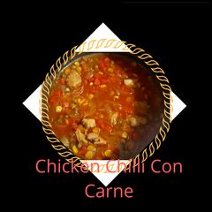 A picture of Chicken chilli con carne 🌶🍜.