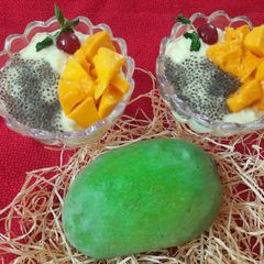 A picture of Mango custard with chia seeds.