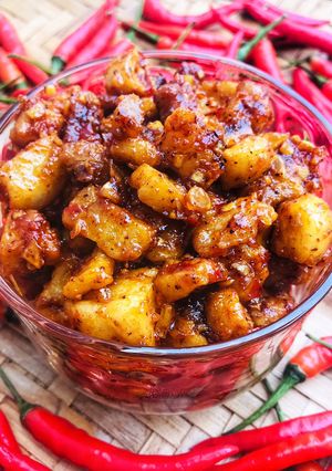 Hình của món Tóp mỡ mắm tỏi ớt.