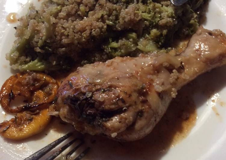 Pollo glaseado con mandarinas y vermut 🐓
