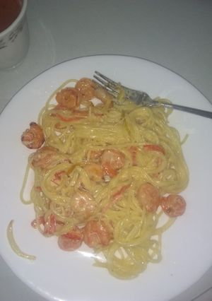 Una foto de Spagueti con camarones