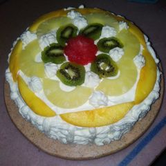 A picture of Fresh fruit cake.