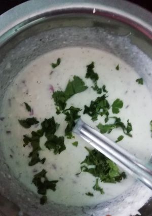 A picture of Onion Coriander Rayta.