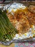 Oven baked tilapia and asparagus