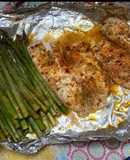 Oven baked tilapia and asparagus