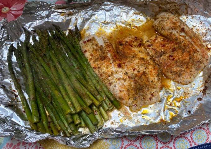 Oven baked tilapia and asparagus